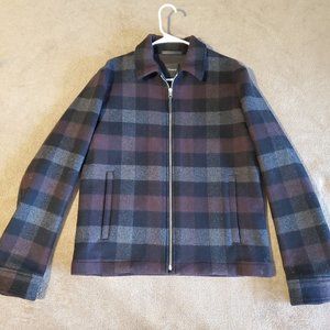 Theory Wyatt Mosaic-Plaid Wool Regular Fit Jacket